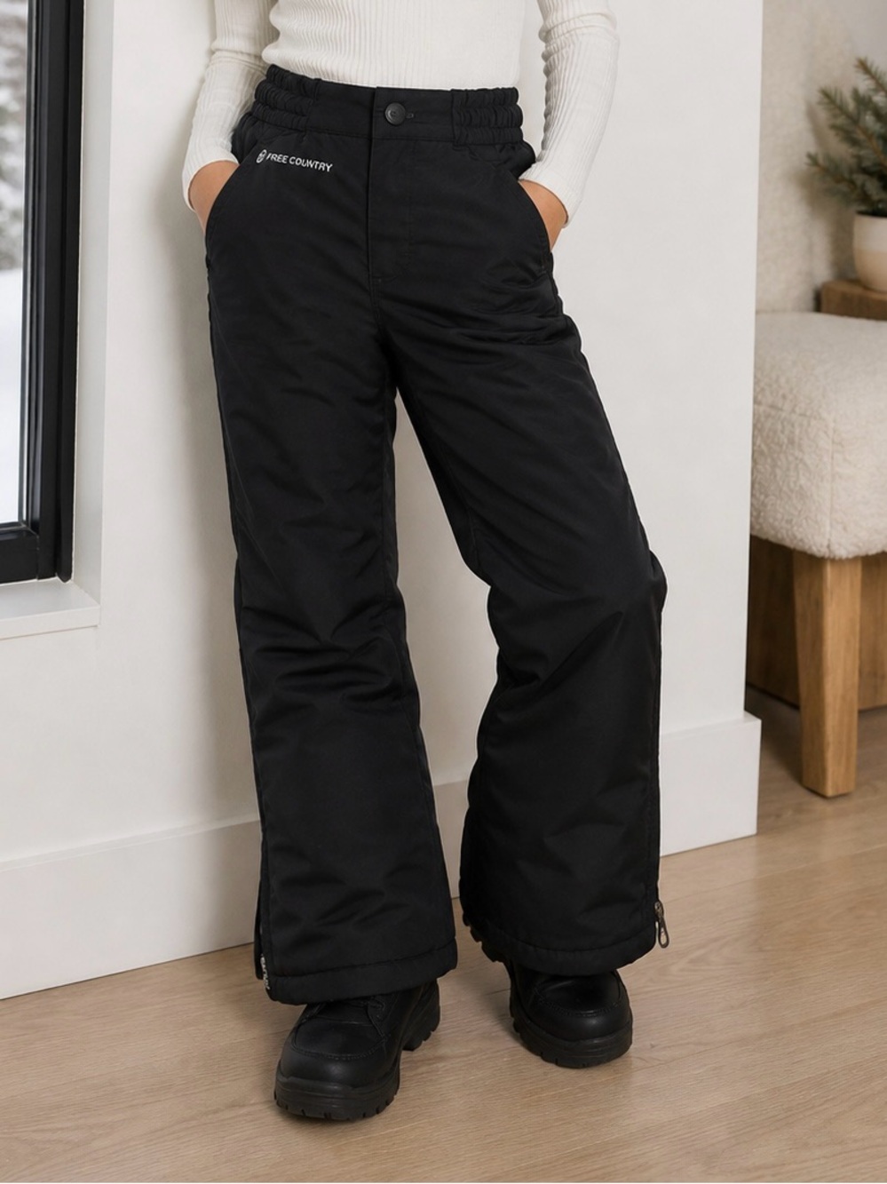 Free Country‎ Kids Unisex Snow Pant Black Size Small